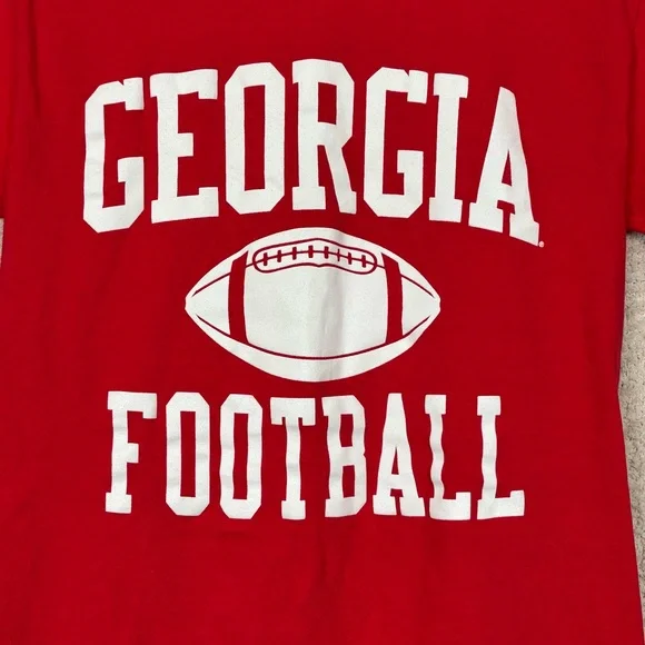 Champion Shirt Mens Small Red School Georgia Football Short Sleeve Crew Neck Tee - Picture 4 of 9